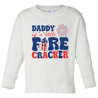 Daddy Of A Little Firecracker Family Matching 4th Of July Toddler Long Sleeve Shirt