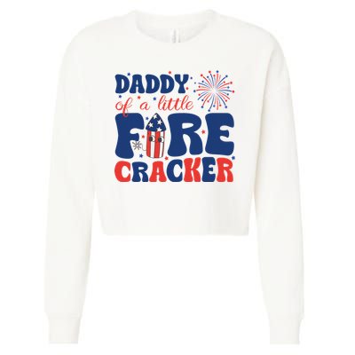 Daddy Of A Little Firecracker Family Matching 4th Of July Cropped Pullover Crew