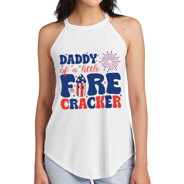 Daddy Of A Little Firecracker Family Matching 4th Of July Women's Perfect Tri Rocker Tank