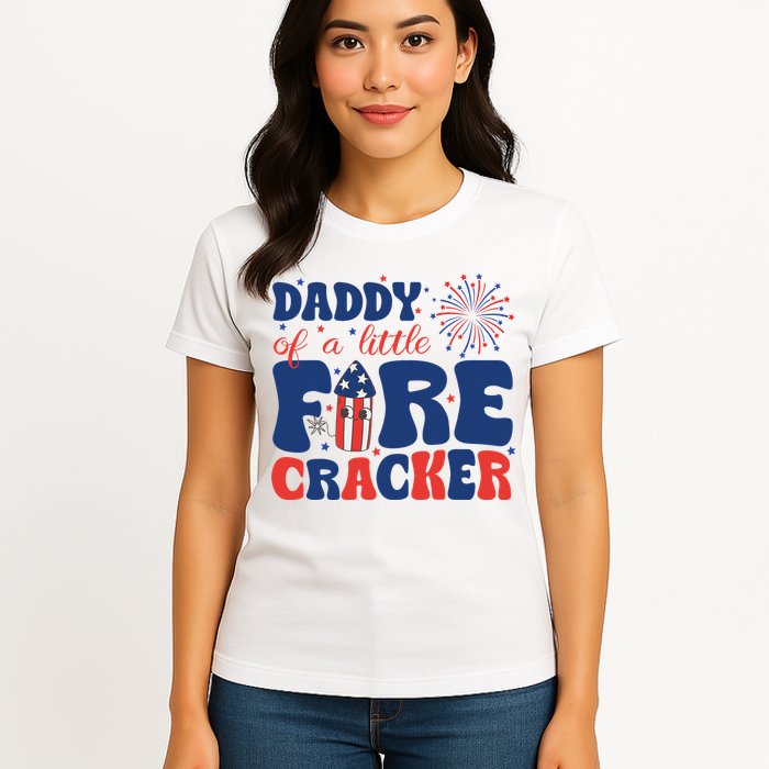 Daddy Of A Little Firecracker Family Matching 4th Of July Womens T-Shirt