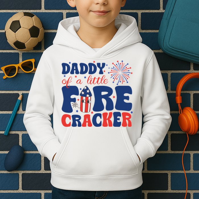 Daddy Of A Little Firecracker Family Matching 4th Of July Kids Hoodie