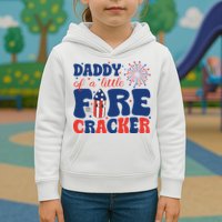 Daddy Of A Little Firecracker Family Matching 4th Of July Kids Hoodie
