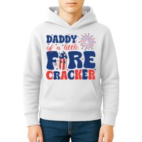 Daddy Of A Little Firecracker Family Matching 4th Of July Kids Hoodie