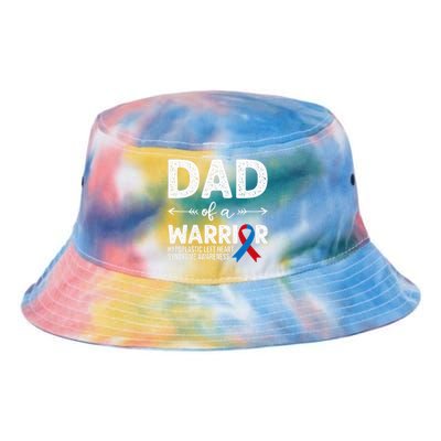 Dad Of A Warrior Red & Blue Ribbon HLHS Awareness Tie Dye Newport Bucket Hat