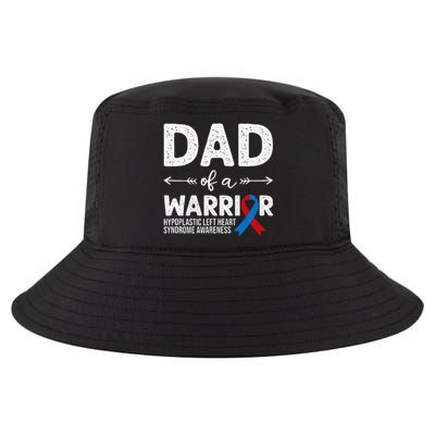 Dad Of A Warrior Red & Blue Ribbon HLHS Awareness Cool Comfort Performance Bucket Hat