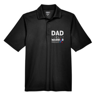 Dad Of A Warrior Red & Blue Ribbon HLHS Awareness Men's Origin Performance Pique Polo