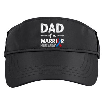 Dad Of A Warrior Red & Blue Ribbon HLHS Awareness Adult Drive Performance Visor