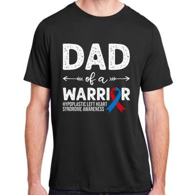 Dad Of A Warrior Red & Blue Ribbon HLHS Awareness Adult ChromaSoft Performance T-Shirt