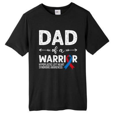 Dad Of A Warrior Red & Blue Ribbon HLHS Awareness Tall Fusion ChromaSoft Performance T-Shirt