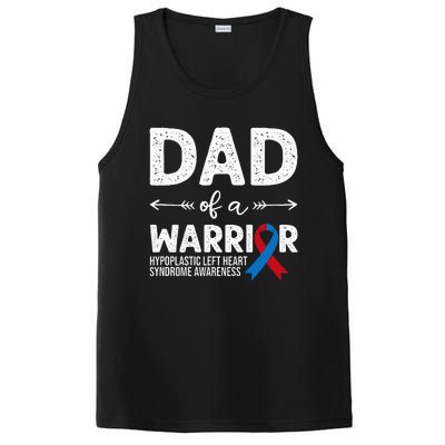 Dad Of A Warrior Red & Blue Ribbon HLHS Awareness PosiCharge Competitor Tank