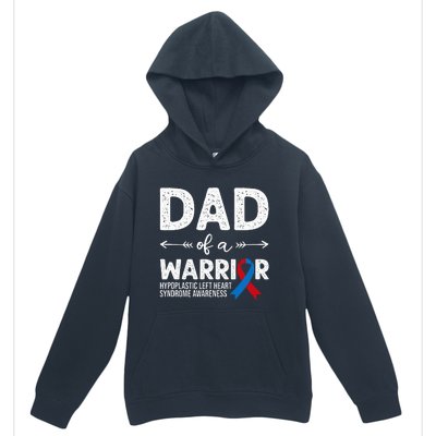 Dad Of A Warrior Red & Blue Ribbon HLHS Awareness Urban Pullover Hoodie