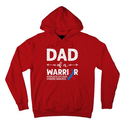 Dad Of A Warrior Red & Blue Ribbon HLHS Awareness Hoodie