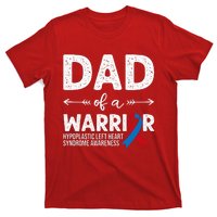 Dad Of A Warrior Red & Blue Ribbon HLHS Awareness T-Shirt