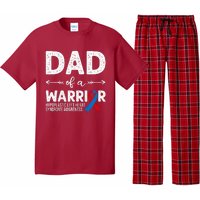 Dad Of A Warrior Red & Blue Ribbon HLHS Awareness Pajama Set