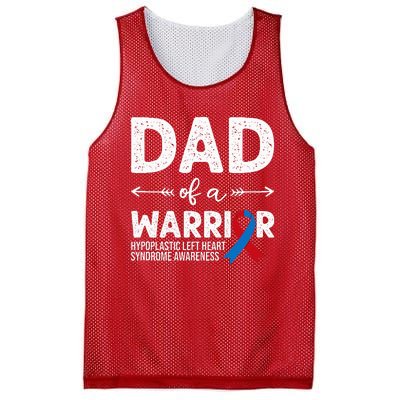 Dad Of A Warrior Red & Blue Ribbon HLHS Awareness Mesh Reversible Basketball Jersey Tank