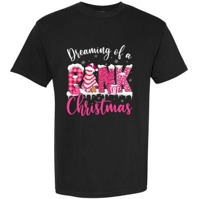 Dreaming Of A Pink Christmas Tree Cakes Xmas Holiday Pajamas Garment-Dyed Heavyweight T-Shirt