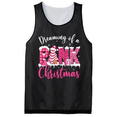 Dreaming Of A Pink Christmas Tree Cakes Xmas Holiday Pajamas Mesh Reversible Basketball Jersey Tank