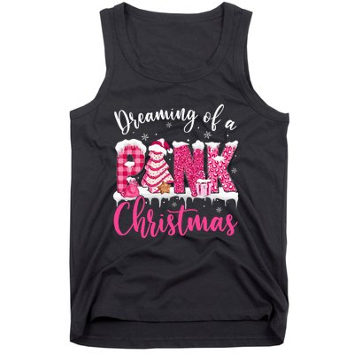 Dreaming Of A Pink Christmas Tree Cakes Xmas Holiday Pajamas Tank Top