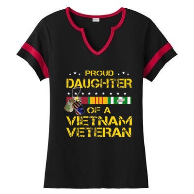 Daughter Of A Vietnam Veteran Im Proud My Dad Ladies Halftime Notch Neck Tee