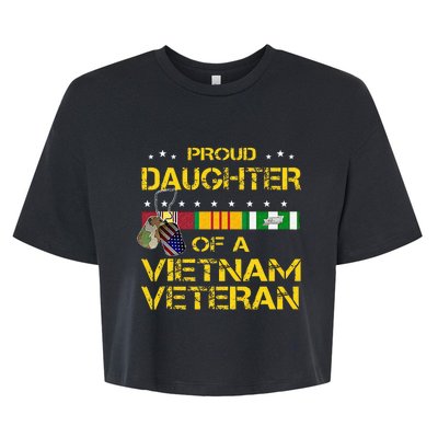 Daughter Of A Vietnam Veteran Im Proud My Dad Bella+Canvas Jersey Crop Tee