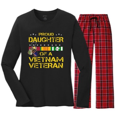 Daughter Of A Vietnam Veteran Im Proud My Dad Women's Long Sleeve Flannel Pajama Set 