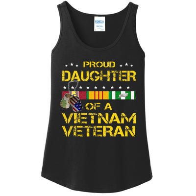 Daughter Of A Vietnam Veteran Im Proud My Dad Ladies Essential Tank