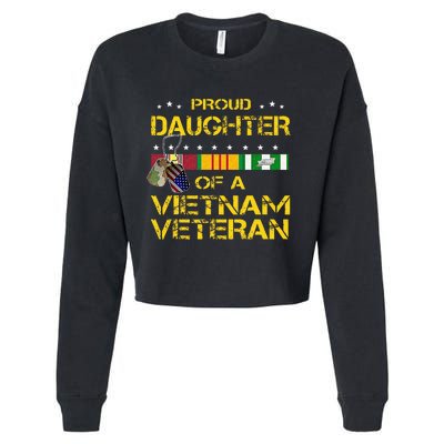 Daughter Of A Vietnam Veteran Im Proud My Dad Cropped Pullover Crew