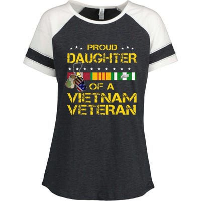 Daughter Of A Vietnam Veteran Im Proud My Dad Enza Ladies Jersey Colorblock Tee