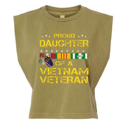 Daughter Of A Vietnam Veteran Im Proud My Dad Garment-Dyed Women's Muscle Tee