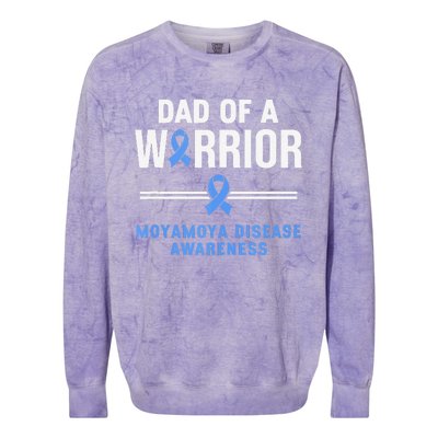 Dad Of A Warrior Moyamoya Disease Awareness Colorblast Crewneck Sweatshirt