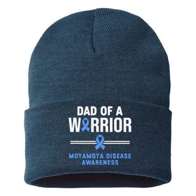 Dad Of A Warrior Moyamoya Disease Awareness Sustainable Knit Beanie