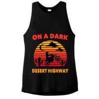 Desert On A Dark Desert Highway Mojave Cactus Retro Ladies PosiCharge Tri-Blend Wicking Tank