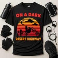 Desert On A Dark Desert Highway Mojave Cactus Retro Performance Shirt