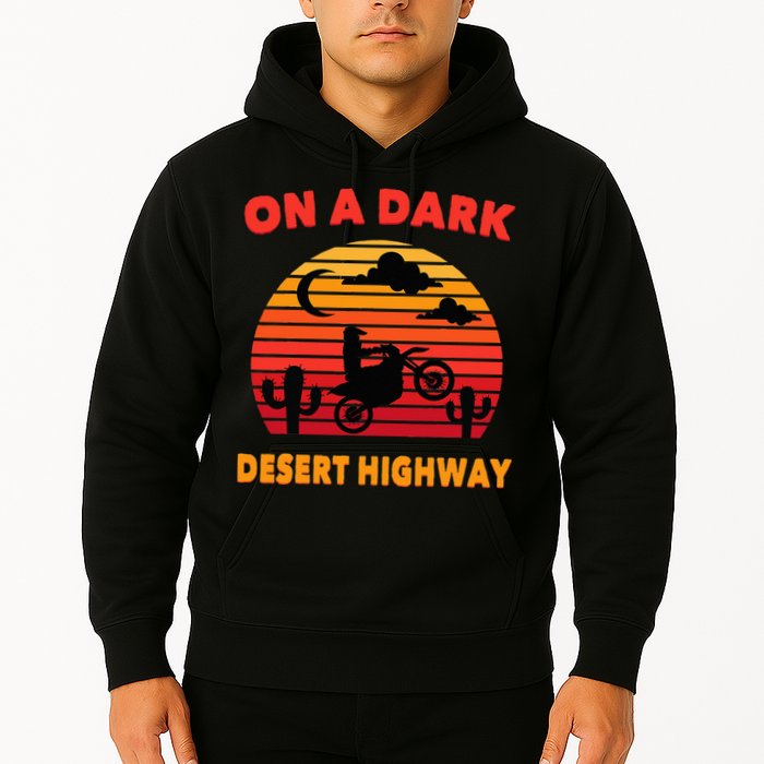 Desert On A Dark Desert Highway Mojave Cactus Retro Hoodie