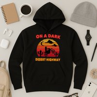 Desert On A Dark Desert Highway Mojave Cactus Retro Hoodie