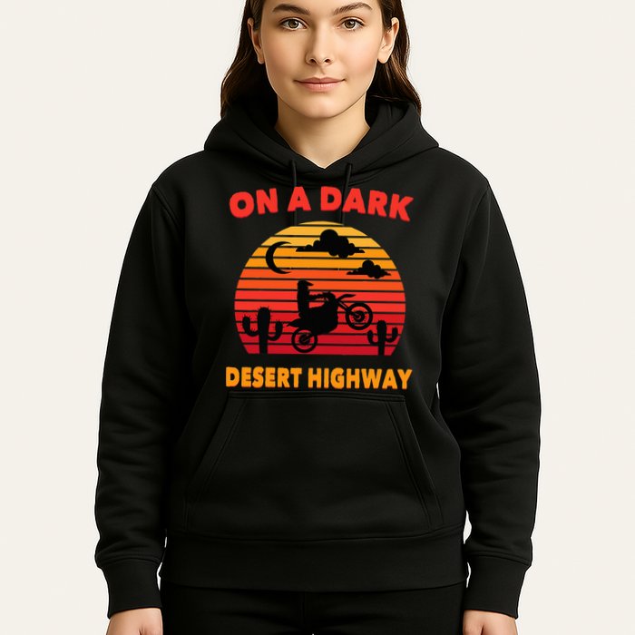 Desert On A Dark Desert Highway Mojave Cactus Retro Hoodie