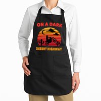 Desert On A Dark Desert Highway Mojave Cactus Retro Apron
