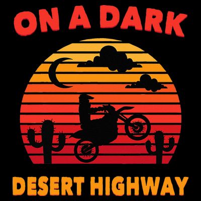 Desert On A Dark Desert Highway Mojave Cactus Retro T-Shirt