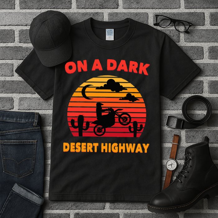 Desert On A Dark Desert Highway Mojave Cactus Retro Tall T-Shirt
