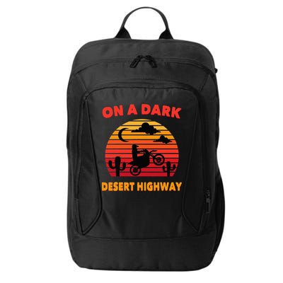 Desert On A Dark Desert Highway Mojave Cactus Retro City Backpack