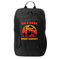 Desert On A Dark Desert Highway Mojave Cactus Retro City Backpack