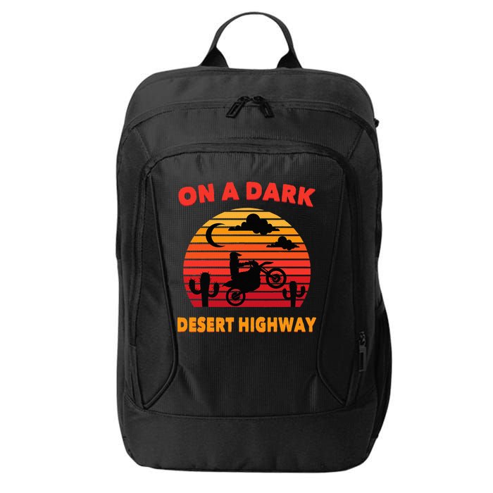 Desert On A Dark Desert Highway Mojave Cactus Retro City Backpack
