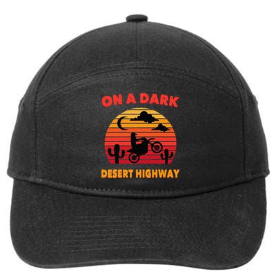 Desert On A Dark Desert Highway Mojave Cactus Retro 7-Panel Snapback Hat