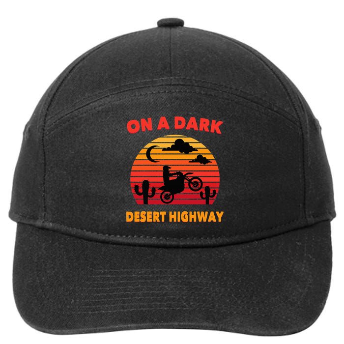Desert On A Dark Desert Highway Mojave Cactus Retro 7-Panel Snapback Hat