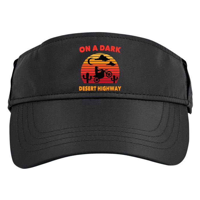 Desert On A Dark Desert Highway Mojave Cactus Retro Adult Drive Performance Visor