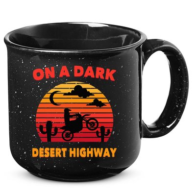 Desert On A Dark Desert Highway Mojave Cactus Retro 15oz Campfire Ceramic Mug
