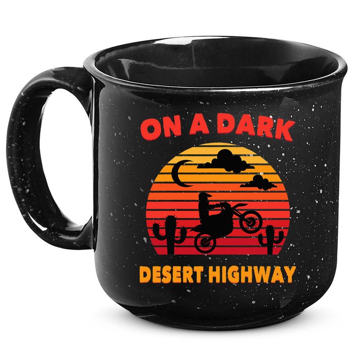 Desert On A Dark Desert Highway Mojave Cactus Retro 15oz Campfire Ceramic Mug