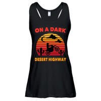 Desert On A Dark Desert Highway Mojave Cactus Retro Ladies Essential Flowy Tank