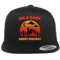 Desert On A Dark Desert Highway Mojave Cactus Retro Flatbill Hat