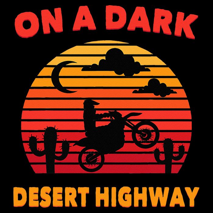 Desert On A Dark Desert Highway Mojave Cactus Retro Poster